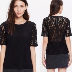 Madewell Lace Lined Short Sleeve Top